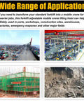 Wide range of applications for Heavy Hitting Telescoping Forklift Jib Boom Crane in construction, warehouses, and ports.
