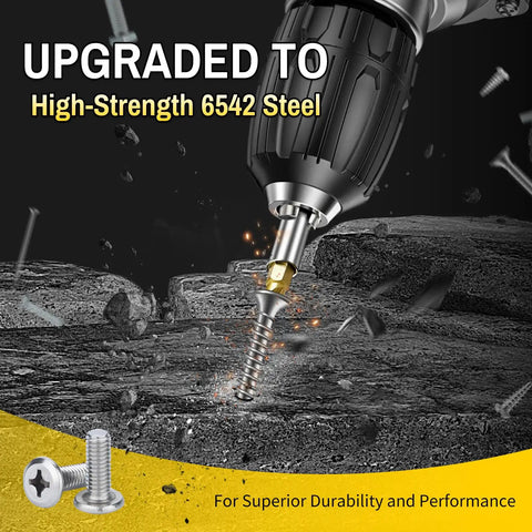 Heavy Duty Screw Extractor Set With Titanium HSS 6542 Bits For Getting Rid Of Broken Bolts, Rusted Screws, And Stripped Nuts, Drill Compatible Easy Out Kit For DIYers And Pros, 22 Pieces, Built For Tough Jobs And Long Lasting Use used with a power drill.