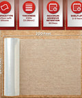 Carpet Protection Film Self Adhesive 24 Inch by 200 Feet 3 Mil Clear Sticky Carpet Protector displayed on carpet surface