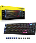 Next Level Wireless RGB Gaming Keyboard With Sleek Aluminum Build And Zero Clutter 99 Percent Layout Providing Crisp Feedback And Stream Deck Integration For A Clean Desk Flex Every True Gamer Swears By, displayed with colorful lighting and multimedia keys.