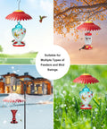 Hummingbird Weather Dome Rain Cover With Built In Moat For Backyard Bird Feeders Protects From Rain And Sun Red Flower Shaped Dome