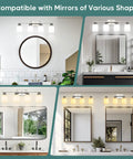 Legit Top Tier Four Light Vanity Mirror Fixture Featuring Brushed Nickel Wall Sconces With Milky White Frosted Glass Panels for various shaped mirrors.