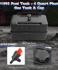 One Gallon Gas Tank For Lawn Mowers And Small Engines, 4 Quart Plastic Universal Fuel Tank With Shut Off Valve And Cap shown