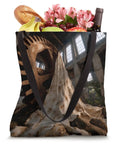 Cool Industrial Abandoned Factory Gear Machine Tote Bag With Double Stitched Handles And Reinforced Bottom For Heavy Duty School Or Work Haul with groceries, flowers, and wine.