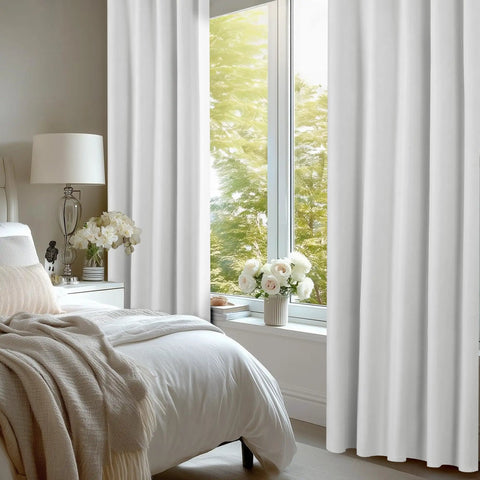 Light Grey Faux Linen Blackout Curtains Tab Top Pack Of 2 52 Inch W By 63 Inch L Room Darkening Thermal Drapes for bedroom window