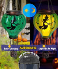 Halloween Outdoor Decoration Hot Air Balloon Solar Lantern With Flickering Flame Hanging Lanterns For A Spooky Witch Vibe
