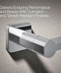 Pivoting Toilet Paper Holder That Makes Replacing Rolls A Breeze, Modern Square Frame With Round Accents, Satin Nickel