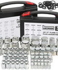 Hydraulic JIC 37 Degree And ORFS Flat Face Cap And Plug Kit For Hose And Tubing Includes 144 Piece Assortment Visible