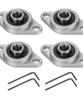 KFL08 Pillow Block Bearing 8mm Bore Set Of 4 In Zinc Alloy Flange Mounted Housing shown with Allen keys