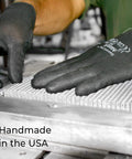 Close-up of gloved hands assembling High Flow Lifetime Engine Air Filter Reusable And Washable Premium Heavy Duty Filtration For Cars And Trucks