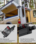 Heavy Duty 12 Volt Linear Actuator Featuring A Clean Two Inch Stroke And Rock Solid Push Pull Action Designed For Smooth Household Upgrades And Moving Heavy Loads Like A Champ mounted on a truck for lifting.