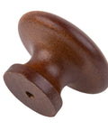 Slick Walnut Wood Drawer Knob With Smooth Round Handle For Antique Cabinet Doors Dresser Drawers And Writing Desks, 1.25 inches.