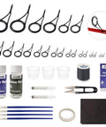 Complete Fishing Rod Eyelet Repair Kit for Spinning Rods, Emergency Quick Fix With Winding Thread Epoxy and Stainless Steel Guides