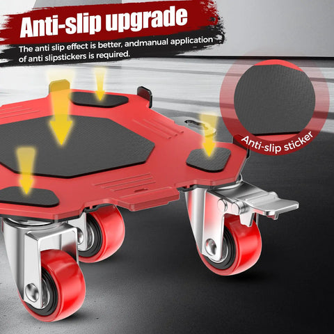 Heavy Duty Furniture Dolly Featuring Smooth Gliding Wheels And Reinforced Carbon Steel Frame with anti-slip upgrade for safe appliance moving.