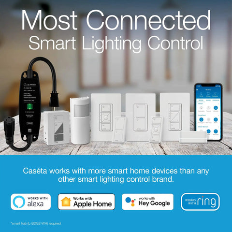 Various smart lighting control devices and smartphone app for Smart Fan Speed Control Wall Switch For Ceiling Fans Four Speeds Plus Off No Pull Chain Single Pole White Finish Easy Install Works With Pico Remote Requires Smart Hub Quiet Modern Home Upgrade.