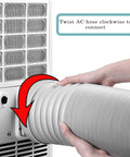 Installing Portable Air Conditioner Exhaust Hose With 5.9 Inch Diameter And 90 Inch Length, Anti Clockwise Thread on window unit
