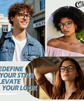 Nonprescription Fake Glasses With Clear Lenses And UV400 Protection Retro Oversized Frame Eyewear For Men And Women Unisex Style CN81 in lifestyle images