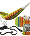 40-Inch Wide Brazilian Style Hammock With Hand-Woven Rope Loops And Hanging Hardware Indoor Outdoor Cotton-Poly Blend 250 Lbs Capacity Guacamole Color Portable With Drawstring Carry Bag For Backyard Chill featuring hammock set with accessories and carry bag