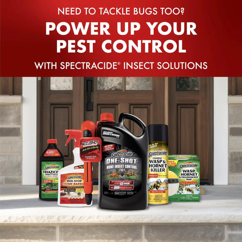 Assortment of Spectracide pest control products on doorstep