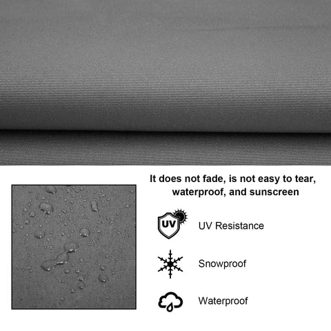 Gray Thick 600D Oxford Waterproof Swing Seat Cover Replacement fabric detail, showing UV resistance and waterproof features.