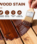 Ditch The Primer Routine And Grab This Water Based Wood Stain Plus Wood Sealer Fast Drying Low Odor Non Toxic Blend Leaves A Smooth Rich Teak Finish You Will Seriously Love For Every Project. Brush applying rich teak wood stain on wooden planks.