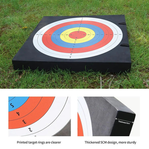 20 Inch Square Archery Target With Rope Handle Lightweight High Density EVA Foam Practice Target For Curved Longbows Easy Arrow Removal Safe