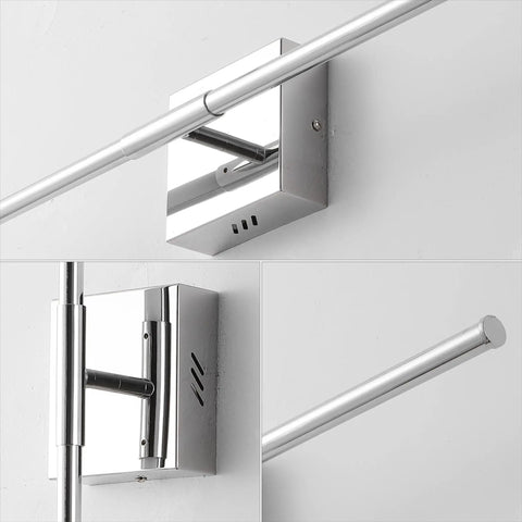 Chrome Modern Dimmable Integrated LED Wall Sconce 28 Inch No-Fuss Vanity Light For Bathroom Mirror Bedroom Hallway Sleek Hardwired Wall Lamp Fixture Warm White 3000K