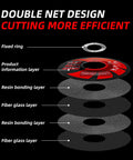 Close-up of Heavy Duty 6.5 Inch Angle Grinder Discs And Grinding Wheels With Solid Metal Center, showing layer design.