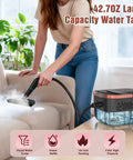 Badass Steam Cleaner Rapid 15 Second Heat Up With 4 Bar Pressure And 6 Adjustments 42 Oz Big Tank in use on couch