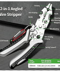 Heavy Duty Stainless Steel Wire Strippers And Cutting Pliers With Precision Notches For Clean Insulation Removal And Safe Electrical Work Durable Multi Function Tool with rubberized grip.