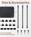 Dimensions and accessories of Upgraded Helping Hands Soldering Station With Four Flexible Arms Third Hand Soldering Tool