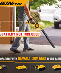 Man using Cordless Leaf Blower For DeWalt 20V Max Batteries Tool Only Up To 200 MPH Lightweight Mini Electric Blower