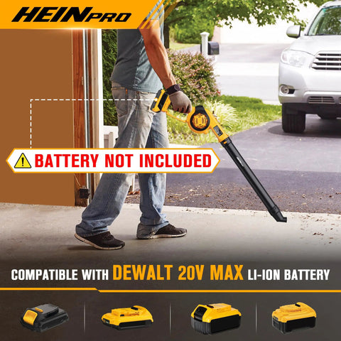 Man using Cordless Leaf Blower For DeWalt 20V Max Batteries Tool Only Up To 200 MPH Lightweight Mini Electric Blower