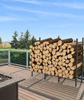 Heavy Duty Firewood Rack For Indoor And Outdoor Use Built Tough Log Holder Stand With Weather Resistant Tubular Steel Cradle