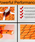 Tough As Nails Half Inch By 200 Feet Double Braid Polyester Rope For Arborist Rigging And Multipurpose Bull Rope Perfect For Farm Boat Or Ranch Use Orange, showing close-up texture and braid details.