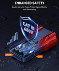 TRMS Digital Multimeter For DIY Electrical Projects showing internal safety features with double ceramic fuses and CAT III 600V rating