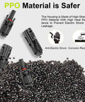 Heavy Duty 30 Pairs Solar Connector Kit With 60 Pcs Panel Cable Adapters IP68 Waterproof Dustproof 1000V 30A with PPO material