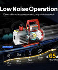 No Sweat 110V Single Stage Rotary Vane Vacuum Pump Packing Solid One Quarter Horsepower And Rapid 3.5 Cfm Pull For Ac Service tasks with low noise operation.