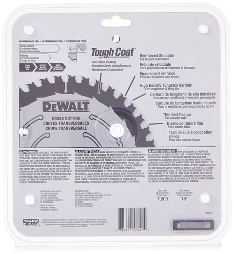 Cross Cut Circular Saw Blade 8 1/4 Inch 40 Tooth Tungsten Carbide Thin Kerf With Anti Stick Coating packaging back view