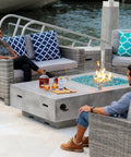 Outdoor patio scene with fire pit using One Half Inch Gas Key Valve Kit For Fire Pit And Fireplace With Flange And Three Inch Key
