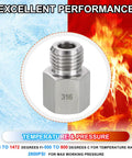 5 Pack 316 Stainless Steel Female To Male NPT Pipe Fittings One Quarter Inch NPT Connector with temperature and pressure performance
