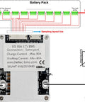Built Damn Tough 18650 And 21700 Lithium Battery Management Board 6S To 10S with connections for chargers and battery management.