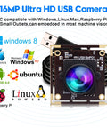 16MP USB Camera Module With 170 Degree Fisheye Lens For Raspberry Pi And PC, high resolution webcam with IMX298 sensor and UVC USB 2.0