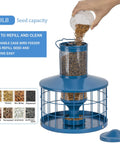 Metal Squirrel-Proof Bird Feeder With 2.8 Lb Seed Capacity, Cage Tube Seed Feeder With Tray, Outdoor use for backyards shown