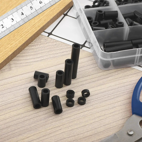 Dope 250 Pack Black Nylon Round Spacer Set 3Mm ID 7Mm OD With 12 Lengths Non Threaded Plastic Spacers For M3 Screws