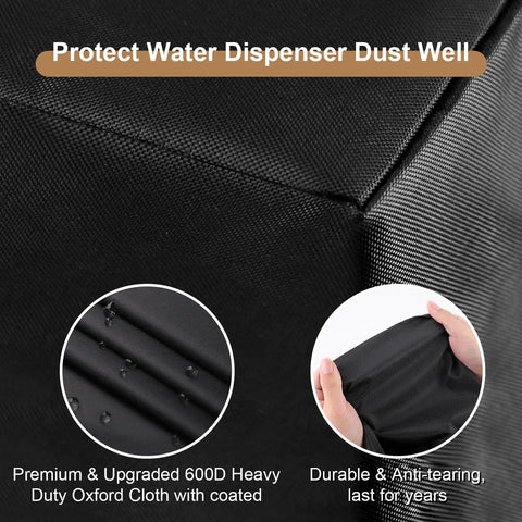 Close-up of black 600D Oxford cloth Dustproof Cover For Water Dispensers And Coolers Keeps It Clean When Idle For Daily Home Use