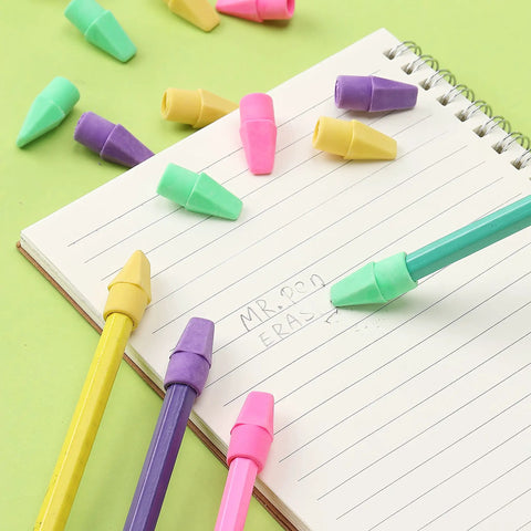 Dope Colorful Pencil Top Erasers Set 120 Latex-Free Cap Tops That Fit All Standard Pencils Erases Cleanly And Reduces Smudging
