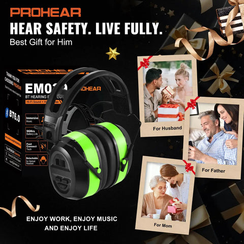 Bluetooth Hearing Protection Earmuffs With 26dB NRR For Yard Work And Mowing Ultra Long Battery Life 1500mAh Stable Bluetooth 6.0