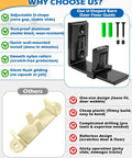 Sliding Barn Door Floor Guide With Wall Mount For Space Saving Performance Adjustable U Shape Flush Design Quiet Nylon Rollers For Smooth And Stable Sliding Black Finish Durable Construction Easy Installation 1 Pack, demonstrating product features and comparison to others.
