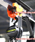 Close-up of the All In One Heavy Duty Gantry Crane Kit For Shop Or Garage, 4000 Lb Rating, showing hoist and anti-collision beam trolley.